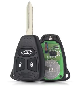 Autókulcs távirányító 433MHz, 3 gomb, ID46 PCF7941, KOBDT04A, elektronikával és akkumulátorral, kompatibilis a Chrysler 300, Dodge Charger/Durango, Jeep Grand Cherokee modellekkel.