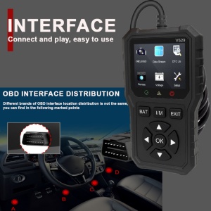Dispozitiv OBD2 Foxsur V529 vedere din fata