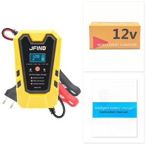 incarcator inteligent auto jfind 90w galben negru pentru baterii 12v