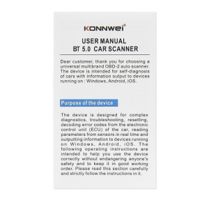 manual adaptor diagnoza konnwei kw901 obdii negru