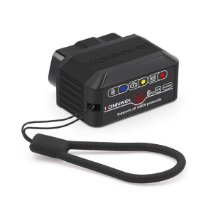 KONNWEI KW906 OBD2 automatikus diagnosztika, Bluetooth 5.0, BE-KI gomb, Android IOS kompatibilis, ELM 327 OBDII, fekete