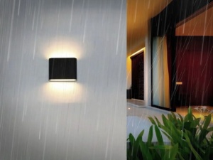 aplica LED Techstar C30 montata pe perete exterior negru lumina rece