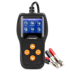 Professzionális autóakkumulátor teszter, Konnwei KW600, 12V/24V, 2,4 hüvelykes kijelző, feszültségdiagram, 100-2000 CCA 220AH, terhelési teszt - indítás, generátorteszt, minden autóval/terepj