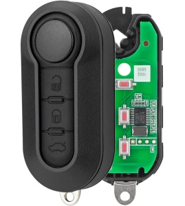 Programozható, teljes autókulcs 433MHz, 3 gomb, ID46 chip, kompatibilis a Fiat 500L, Ducato, Bravo, Iveco Daily, Peugeot Boxer modellekkel – Marelli rendszer – elektronikával és pengével