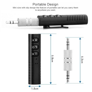 Rádióerősítő Techstar® Bluetooth Audio Jack 3,5 mm-es vezeték nélküli automatikus klip a BT2-n - Img 9