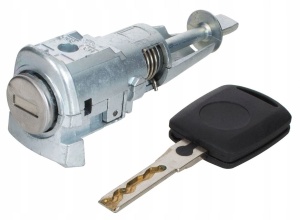 Techstar Autós Ajtózár Hengerfej, Kompatibilis Skoda Octavia 2 2004-2013-val, Ezüst Felülettel, Gyári Cikkszám 1Z0837167 / 1Z0837168, Bal/Jobb