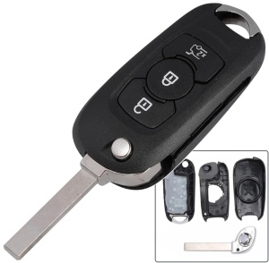 Techstar Flip autókulcsház 3 gombbal és SX9 pengével Opel Astra K 2015-2019-hez