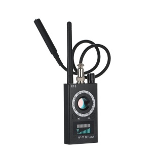 Detector aparate spionaj Techstar K18 vedere frontala cu antena si lupa circulara