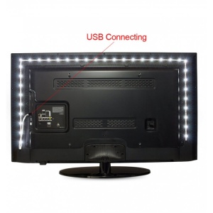 Techstar LED Szalag, Többszínű, USB, 5050 RGB, Rugalmasan díszített külső belső, 1M vízálló távirányítóval - Img 3