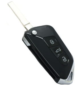 Cheie auto pliabila tip briceag cu design sport si 3 butoane compatibila VW