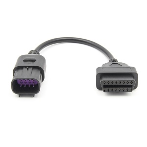 Adaptor compact OBD2 la 8 pini Polaris, vedere laterala pe alb