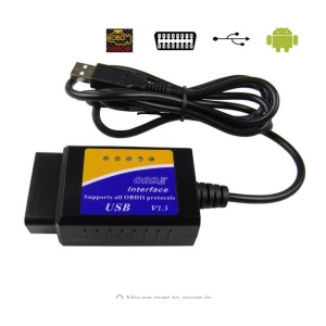 Pachet complet interfata Techstar OBD2 USB cip ELM V1.5 cu instructiuni
