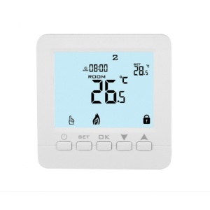 Techstar, TH-06 Termosztát, digitális képernyő, süllyesztett, 16 A, 3500 W, 220 V tápegység, padlóérzékelő, fehér