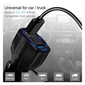 Techstar Turbo Fast autós töltő 5 V, 3.5 A, QC 3.0, DUAL USB - Img 3