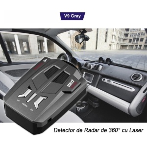 Techstar V9 radar/laser detector - Acoperire benzi K/Ka, alarme personalizabile, compact