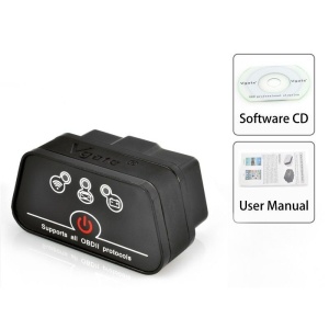 Cutie ambalaj interfata diagnoza auto Vgate iCar2 negru cu specificatii