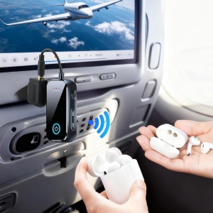 Audio adapter Bluetooth 6.0 Techstar T80 TX/RX 2in1, 3,5 mm-es csatlakozó, kettős csatlakozás, mikrofon, USB-C, TV/PC/Autó/Avionhoz - Img 2