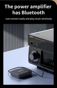 Bluetooth 6.0 audio vevő NFC-vel, AUX 3.5 mm, RCA, USB, Hi-Fi, 10 m hatótávolság, USB Type-C 5V tápellátás, vezeték nélküli adapter autóhoz, hangszórókhoz és erősítőhöz - Img 9