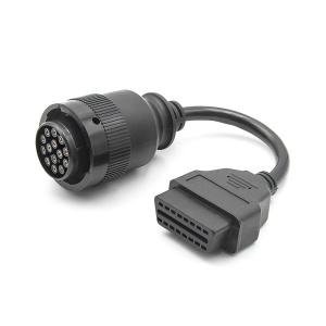 Adaptor CAT 14 pini la OBDII cu conectori negri si cablu flexibil