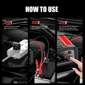 Redresor Incarcator Foxsur FPT-250 utilizare pe baterie auto AGM GEL EFB LiFePO4
