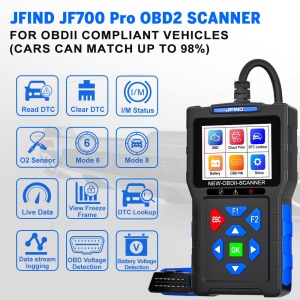 JFIND JF700 Pro OBD2 szkenner autótesztelő – Teljes körű motor-, akkumulátor- és érzékelődiagnosztika, 12 V, színes képernyő - Img 10