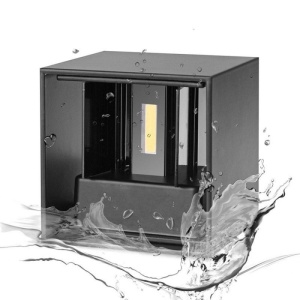 corp iluminat perete exterior Techstar Cube negru 4000K rezistent la apa