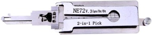 Lishi NE72 2 az 1-ben autós dekóder Citroen Peugeot Renault 206 207 kulcsokhoz, NE72 penge