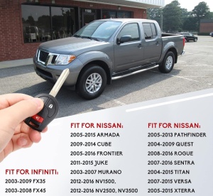 imagine detaliata cu carcasa cheie compatibila nissan qashqai si infiniti fx