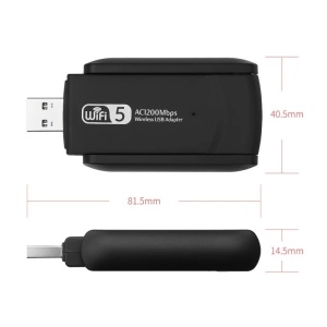 Adaptor wireless Techstar AC1300 dual-band cu 2 antene si cablu USB