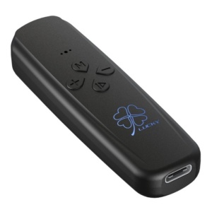 Techstar® M27 hordozható 2 az 1-ben vevőadó, Bluetooth 5.0 kompatibilis, újratölthető, USB, AUX 3,5 mm, TV, számítógép, autó, fekete