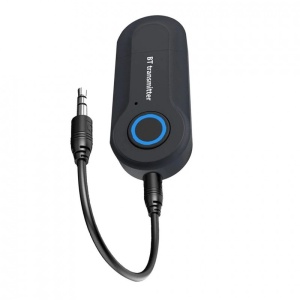 adaptor bluetooth Techstar T12 cu cablu AUX si port incarcare negru