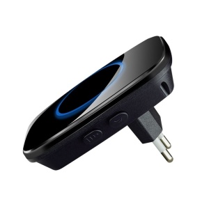Buton sonerie electrica wireless Techstar negru cu suport montaj