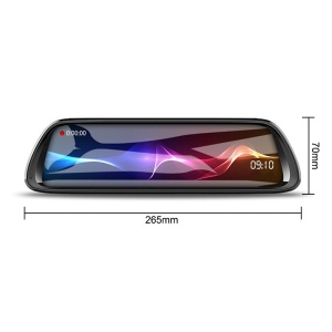 Techstar K62 Dual Full-HD Mirror DVR autós videokamera, 170 ° -os szög, 10 hüvelykes LED-kijelző, éjszakai látás, széles tartomány, mikrofonnal - Img 2