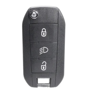 Vedere frontala cheie Techstar 3 butoane compatibila cu Peugeot Citroen model nou