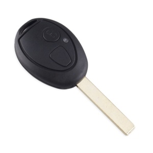 Carcasa cheie auto 2 butoane HU92 Land Rover Rover Mini Cooper BMW Z3 Z4 X3 X5 e46 e39 vedere frontala cu lamela montata