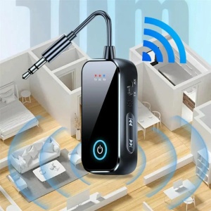 Audio adapter Bluetooth 6.0 Techstar T80 TX/RX 2in1, 3,5 mm-es csatlakozó, kettős csatlakozás, mikrofon, USB-C, TV/PC/Autó/Avionhoz - Img 9