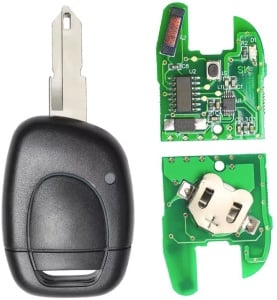 Autókulcs komplett távirányítóval Techstar kompatibilis Renault Clio II, Kangoo, Twingo, Master, 1 gomb, 433 MHz, PCF7946 ID46, penge NE72