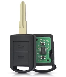 Gépkocsikulcs komplett távirányítóval Techstar kompatibilis Opel Corsa C, Combo, Meriva, Tigra, Vauxhall, 2 gomb, 433 MHz, 5WK48669, pengés HU46