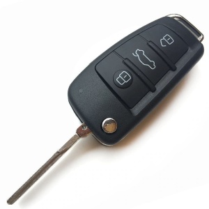 Carcasa cheie auto cu lama metalica si 3 butoane pentru Audi