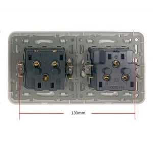priza Techstar Crystal TS2 alb frost spate mecanism si conexiuni
