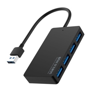 Techstar® HUBA0401 4 portos USB hub, 1 x USB 3.0, 3 x USB 2.0, nagy sebességű adatátvitel 5 Gbps, fekete