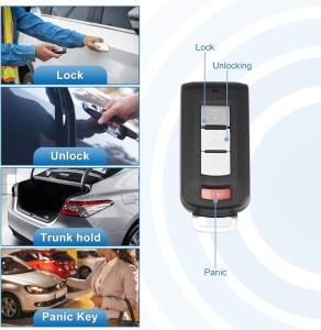 carcasa cheie auto techstar cu 3 butoane si telecomanda compatibila pentru masini mitsubishi