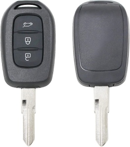 Techstar autós kulcstartó kompatibilis Dacia Logan/Sandero/Duster/Dokker/Lodgy + Renault Trafic, 3 gomb, VAC102 penge, fekete - elektronika nélkül