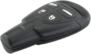 Techstar autós kulcstartó, kompatibilis Saab 9-3, 9-5 (2003-2011), 4 gombos, tartós anyagból