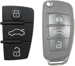 Techstar gumi gombkészlet Audi A3, A4, A5, A6, A8, Q5, Q7 kulcshoz - 3 gombbal