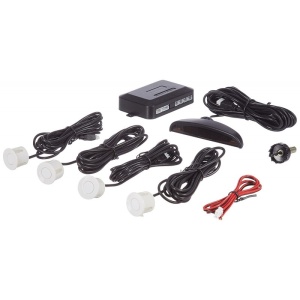 Techstar parkolóérzékelő készlet, parktronic érzékelő, kijelző, radar, monitor, 4 érzékelővel, fehér - Img 4