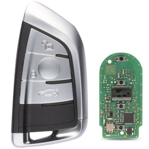 Techstar programozható autókulcs, kompatibilis a BMW 1, 2, 3, 4, 5, 6, 7, X3, X4, X5, X6, M2, M3, M4, 433 MHz, ID49, 7945, G generációra való frissítés, 3 gombokkal