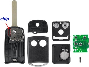 cheie auto techstar 2 butoane honda civic jazz cr-v cu cip si electronica
