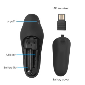 Techstar Vezeték nélküli Távirányító, Prezentációhoz, Lézeres mutatóval, Diavetítő gombokkal, USB - Img 9