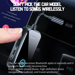 Audio adapter Bluetooth 6.0 Techstar T80 TX/RX 2in1, 3,5 mm-es csatlakozó, kettős csatlakozás, mikrofon, USB-C, TV/PC/Autó/Avionhoz - Img 6